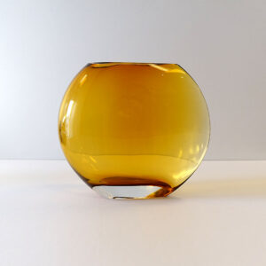 krosno-poland-large-amber-ombre-glass-vase