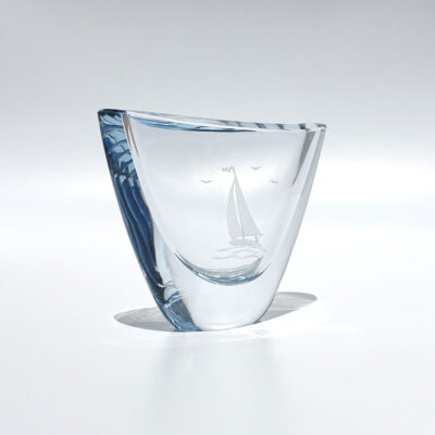 Strombergshyttan-oblong-vase-etched-sailboat