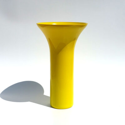 yellow-cased-glass-trumpet-vase