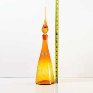 Blenko Crackle Amberina Tangerine Decanter-2