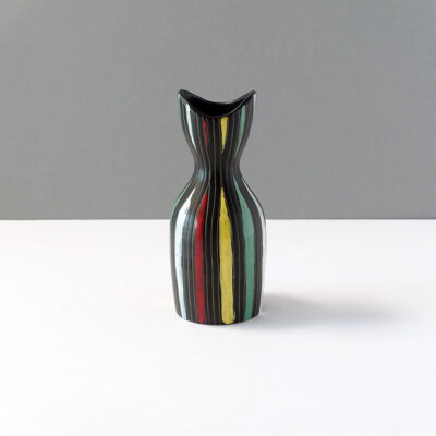 vintage-italian-striped-black-ceramic-vase