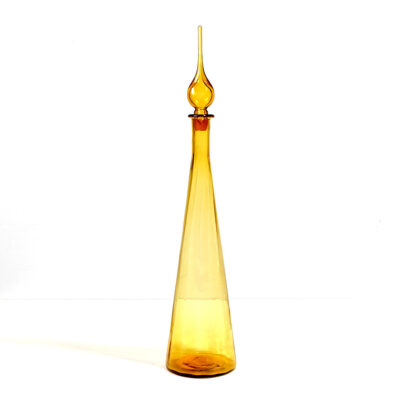 empoli-art-glass-genie-bottle-amber-27-inch