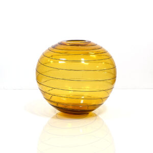 very-thin-amber-ball-vase-applied-threading