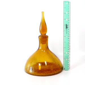 blenko-amber-crackle-flame-stopper-decanter-2