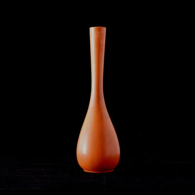 haeger-long-neck-orange-bulb-ceramic-vase