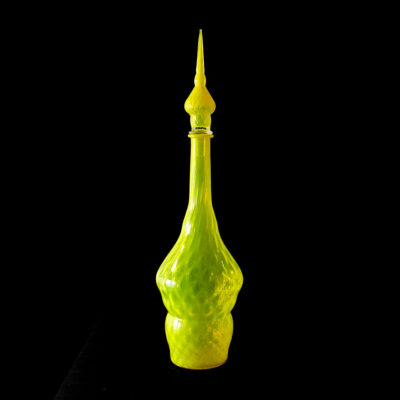 Yellow-optical-swirl-huge-genie-decanter