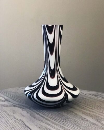 2018-254-murano-black-and-white-swirl-flared-vase