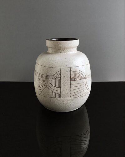 2018-451-Lapid-Israel-Signed-Yoal-Large-Round-Stoneware-Vase