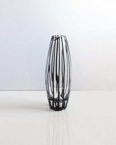 tall-black-dimpled-striped-art-glass-vase-2