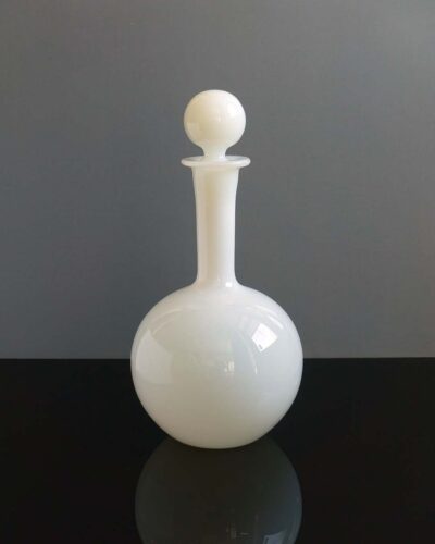 Tarnowiec White Cased Glass Decanter