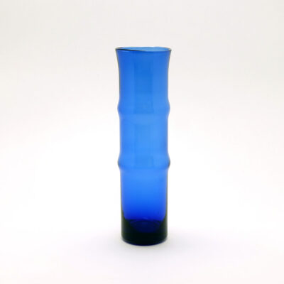 cobalt-blue-bamboo-shaped-aseda-style-blown-glass-vase