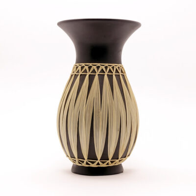 Gmundner Keramik Austria Raffia Wrapped Amphora Vase