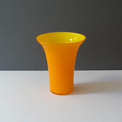 tarnowiec-poland-orange-yellow-cased-glass-vase