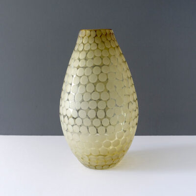 large-polka-dot-etched-teardrop-golden-glass-vase