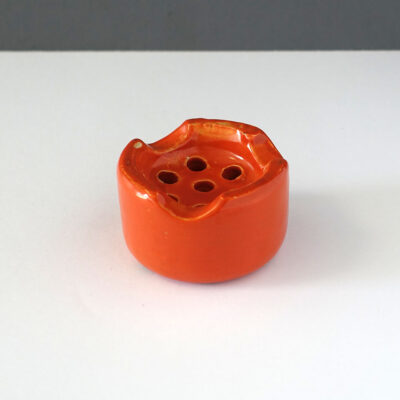 midcentury-orange-ceramic-glazed-flower-frog