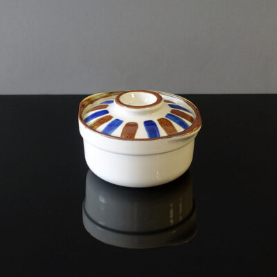 striped-lidded-bowl-blue-brown-white-porcelain