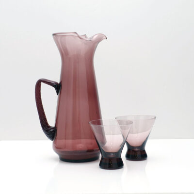 amethyst-blown-glass-pitcher-and-two-glasses