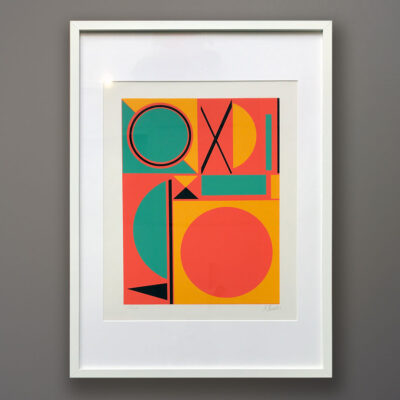 1970s A. Thessler Abstract Silkscreen Print framed