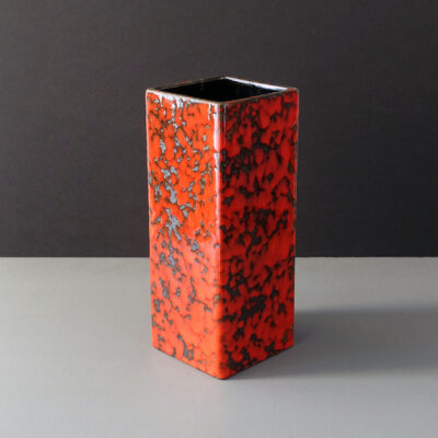 west-german-red-fat-lava-square-column-vase