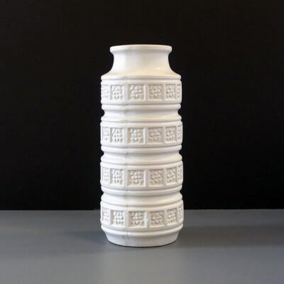 west-german-white-relief-cylinder-vase