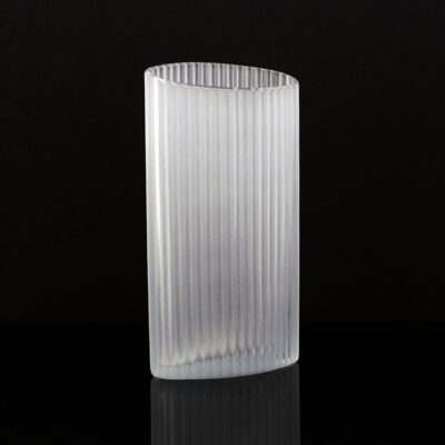 lindshammar-sweden-frosted-crystal-column-vase