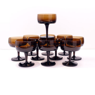 GORHAM-REIZART-blown-1960s-brown-german-stemware-9