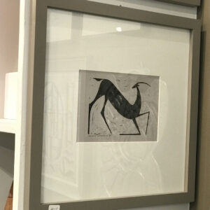 Henry Newman Horse Deer Woodcuts-gray-frame