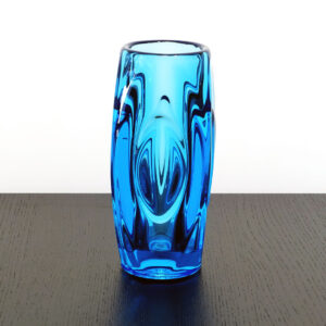 Sklo Rosice Czech Blue Lens Vase-1