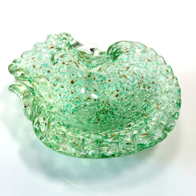 murano-green-gold-scallop-art-glass-bowl