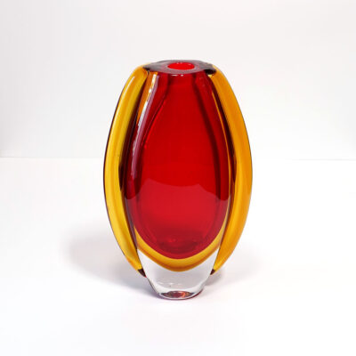 red-orange-blown-glass-bud-vase