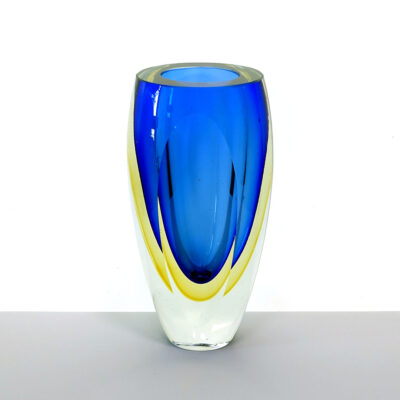 large-blue-yellow-sommerso-facet-vase