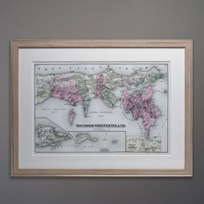 southold-map-beers-oak-frame