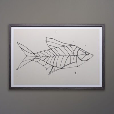 Kubach Fish Drawing Gray Frame