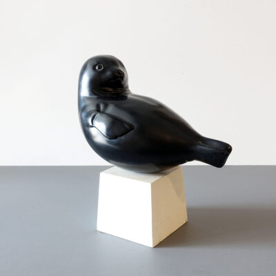 Polished Stone Sunning Seal Sculpture