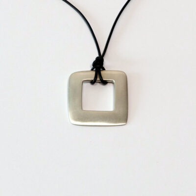 geo-square-leather-pendant