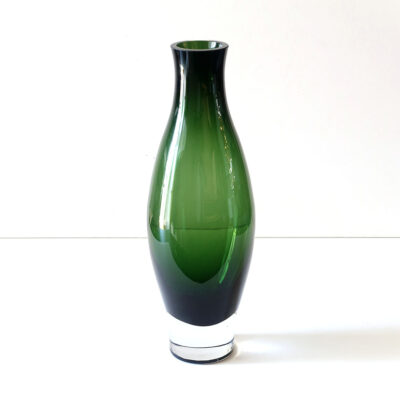 Tall Dark Green Sommerso Vase