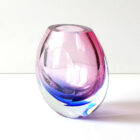 Tri-color Sommerso Sculptural Glass Vase