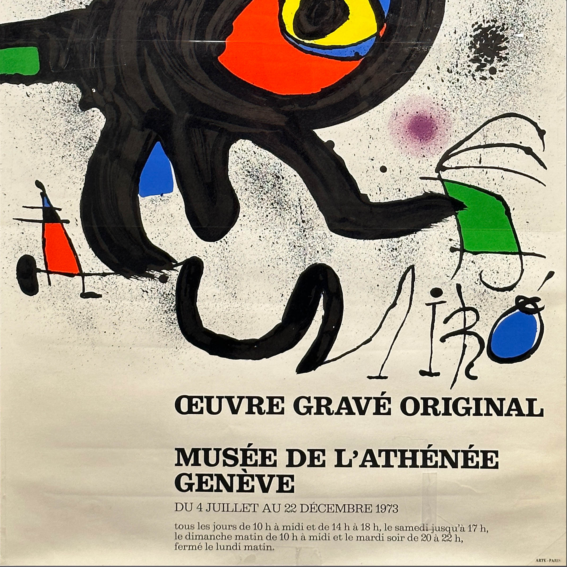 Miró Oeuvre Gravé Original 1973 Poster 20x30