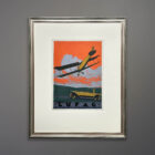 Airplane c. 1915 Ad Original Gouache 21x28