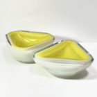 Lemon Yellow Cased Art Glass Bowl-1