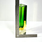 Green Amber Tri-color Sommerso Block Vase-2