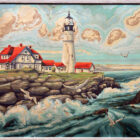 Vintage Paint By Number Lighthouse 27 x 21-2