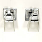 Chrome Plated Frosted Sconces - Pair-2