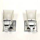 Chrome Plated Frosted Sconces - Pair-2