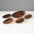 Exotic Wood 5-Piece Mid-Century Serving Set-2