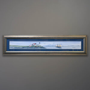 Nubble Lighthouse Maine Original Watercolor 28 x 8-3