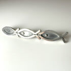 Modernist Sterling Silver Fish Bar Pin