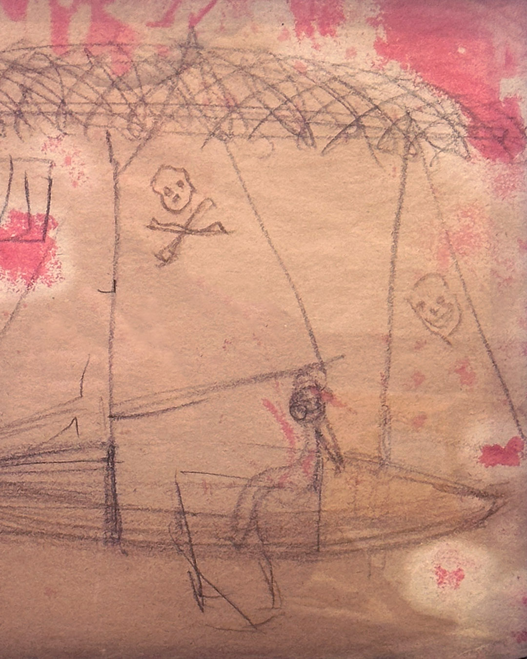 Bob Berks Pirate Ship Drawing 18 x 14