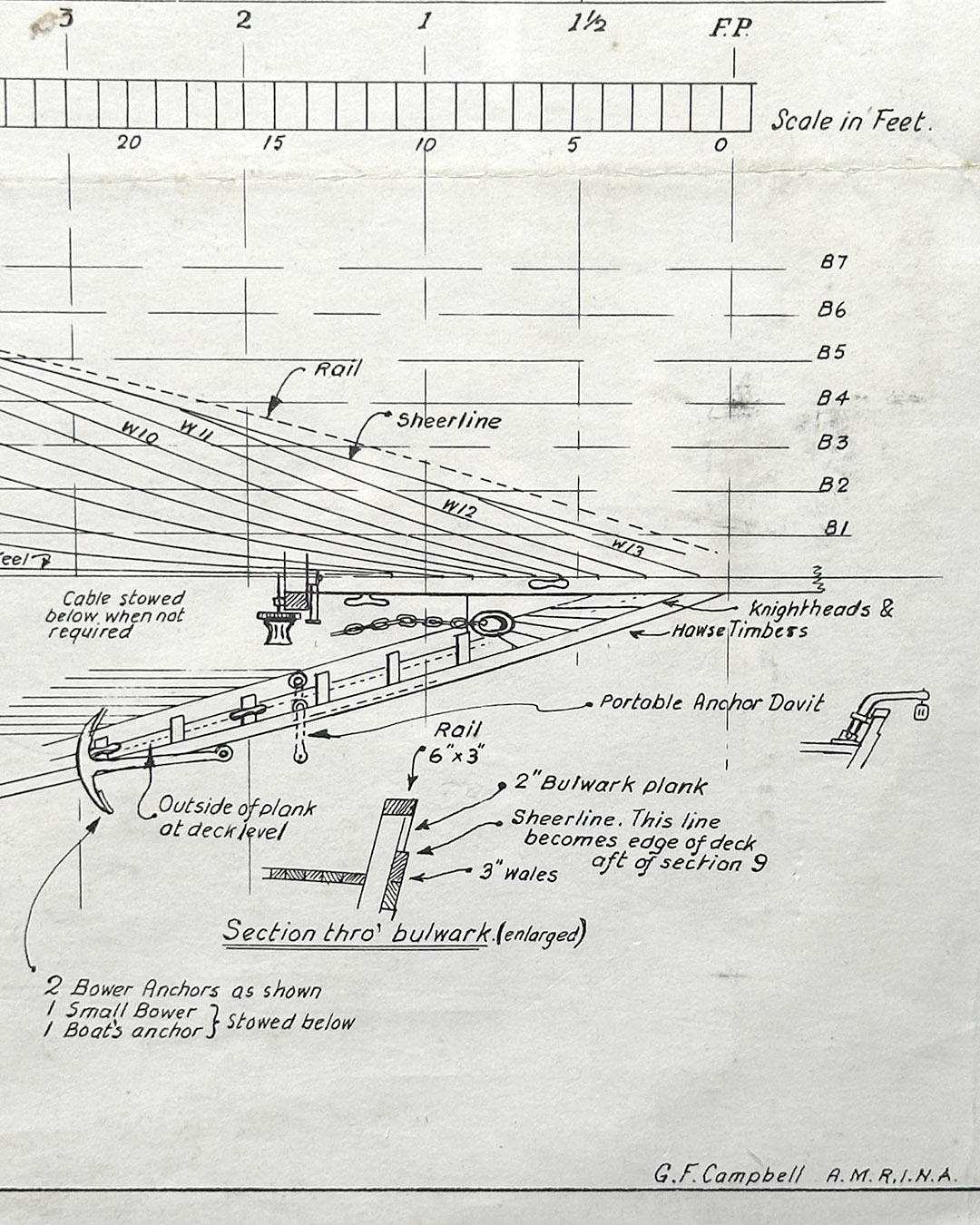 America Schooner Yacht Model Drawing 32 x 22