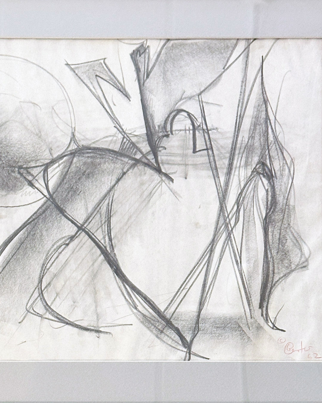 Bob Berks Original 1962 Graphite Drawing Series 18 x 21-8